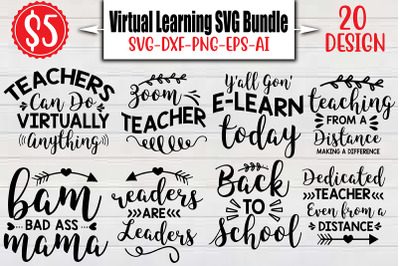 Virtual Learning SVG Bundle cut file