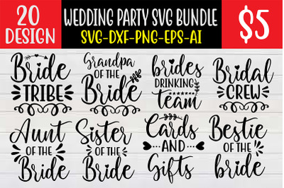 Wedding Party SVG Bundle cut file