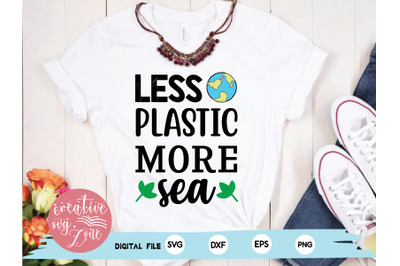 less plastic more sea svg