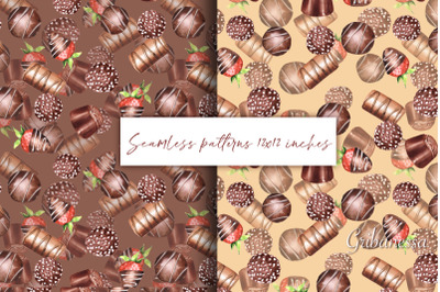 Chocolate seamless patterns 2