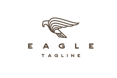 Line Art Eagle Logo Design Vector illustration