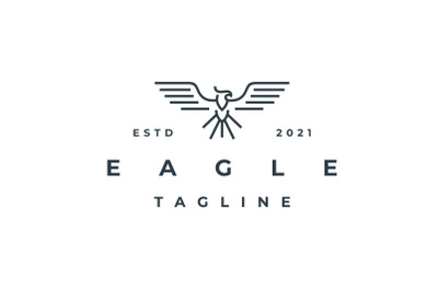 Line Art Eagle Logo Design Vector illustration