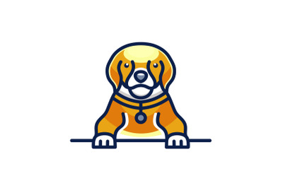 Cute Dog Logo Design Vector Illustration