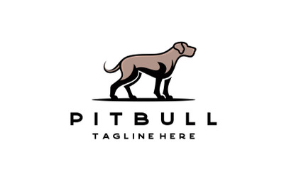 American Bulldog / Pitbull Logo Design Vector Illustration