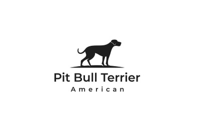 American Bulldog / Pitbull Logo Design Vector Illustration