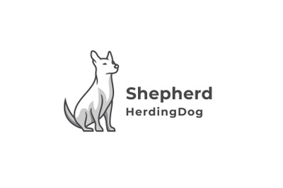 Shepherd Dog Silhouette Logo Design