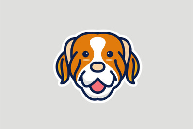 Cute Dog Head Logo Design Vector Illustration