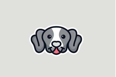 Cute Dog Head Logo Design Vector Illustration