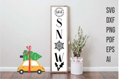 Fall Porch Sign SVG - Let It Snow