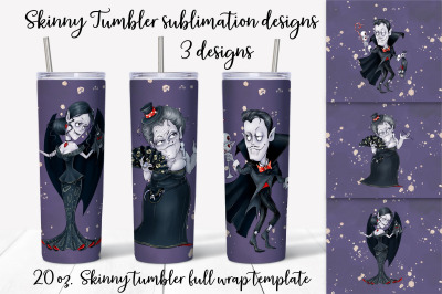 Halloween sublimation design. Skinny tumbler wrap design.