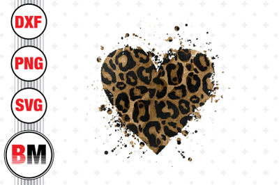 Distressed Heart Leopard PNG Files