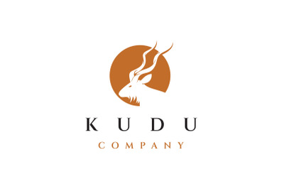 Kudu and sun logo design vector