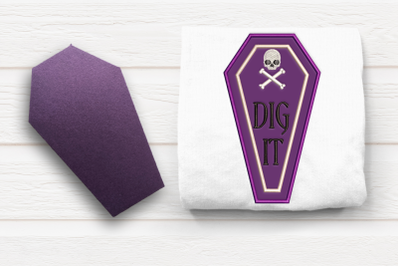 Dig It Halloween Coffin | Applique Embroidery