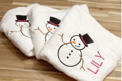 Snowman with Top Hat | Applique Embroidery