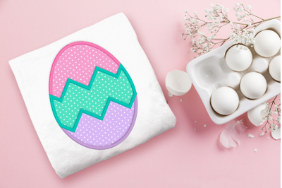 Tricolor Zigzag Easter Egg | Applique Embroidery