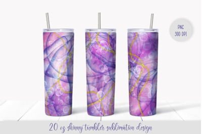 Purple Tumbler Sublimation Design. 20oz Skinny Tumbler Wrap