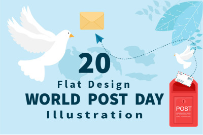 20 World Post Day Vector Illustration