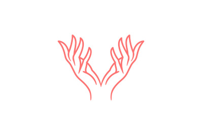 Line art Elegant female hands Logo Design Vector Illustration