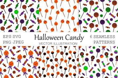 Halloween Candy pattern. Candy SVG. Lollipop pattern