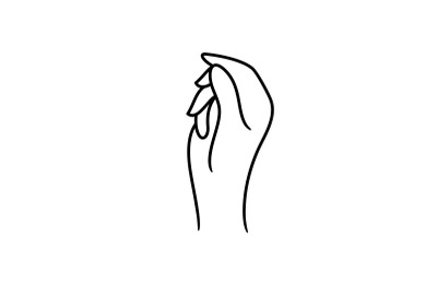 Line art Hand Minimalist Logo Design Vector Illustration