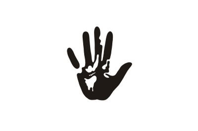 Vintage Hand Logo Silhouette, vector illustration
