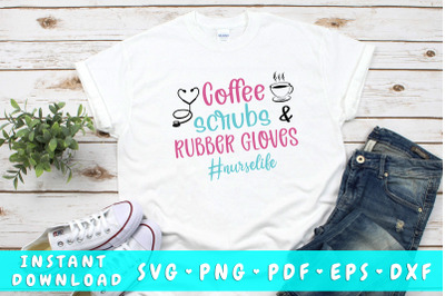 Coffee Scrubs and Rubber Gloves SVG