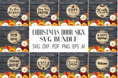 Christmas Door Sign SVG Bundle - Vol.2