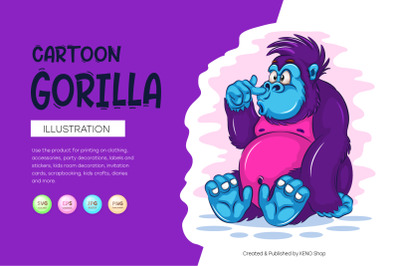 Cartoon Gorilla,