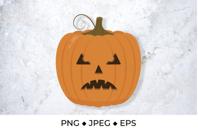 Creepy Halloween pumpkin face. Jack-o&#039;-Lantern sublimation