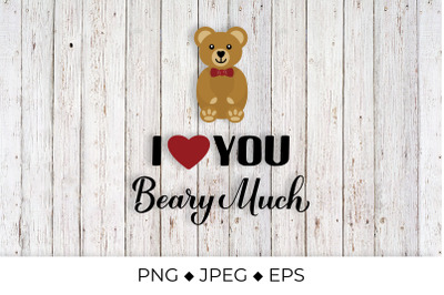 I love you beary much calligraphy