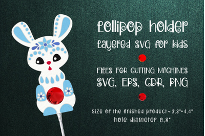 Bunny Lollipop Holder template SVG