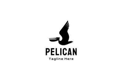 Pelican bird logo design vector illustration template