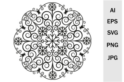 Holiday Files SVG Mandala for Christmas for Cricut