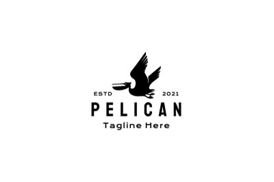 Pelican bird logo design vector illustration template