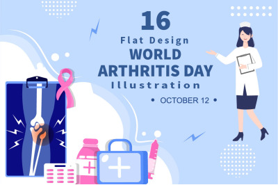 16 World Arthritis Day Vector Illustration