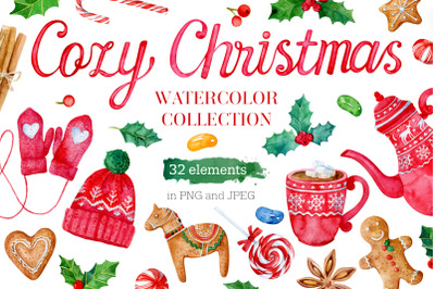 Watercolor set Cozy Christmas