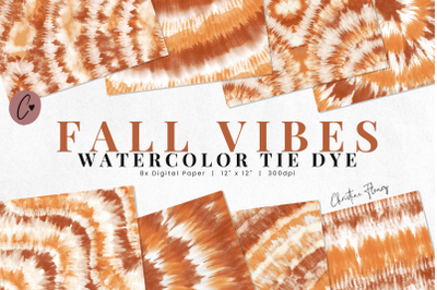 Fall Vibes Watercolor Tie Dye Sublimation Digital Paper