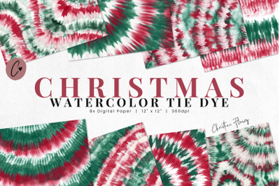 Christmas Watercolor Tie Dye Sublimation Digital Paper