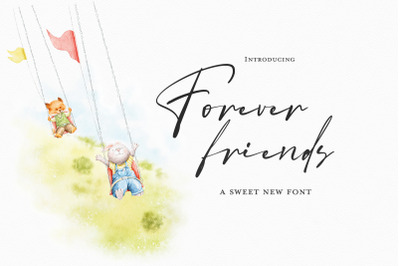 Forever Friends Font (Script Fonts, Handwritten Fonts)