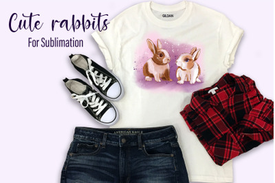 Cute rabbits Sublimation png