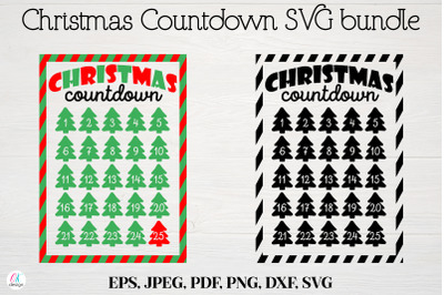 Santa Claus Christmas Countdown SVG bundle. Christmas Cut Files.