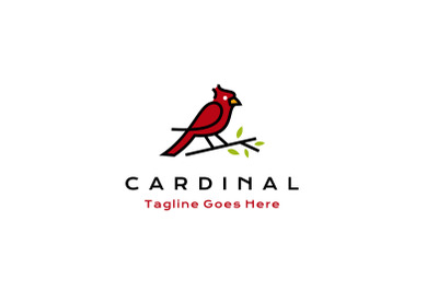 Cardinal Bird Logo Design Vector Illustration