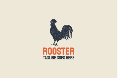 Vintage Rooster, chicken, hen, silhouette. Rooster logo