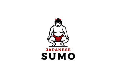 Sumo wrestler Logo. Japanese Traditional sport logo design
