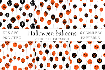 Halloween balloons pattern. Balloons pattern. Balloons SVG