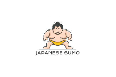 Sumo wrestler Logo. Japanese Traditional sport logo design