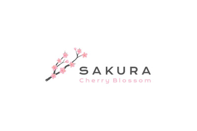 Sakura logo design vector illustration