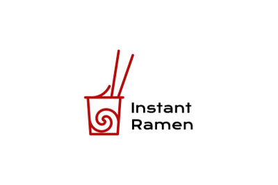 Ramen cup icon, Japanese food Ramen Logo Design Vector
