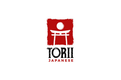 Torii gate logo design. Japanese traditional gate logo