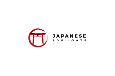 Torii gate logo design. Japanese traditional gate logo